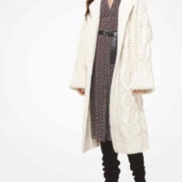NWT MICHAEL KORS Cable-Knit Oversized Cardigan - Picture 12 of 12